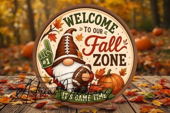 Download Football Gnome Fall Door Sign, Wreath - Sign Collection