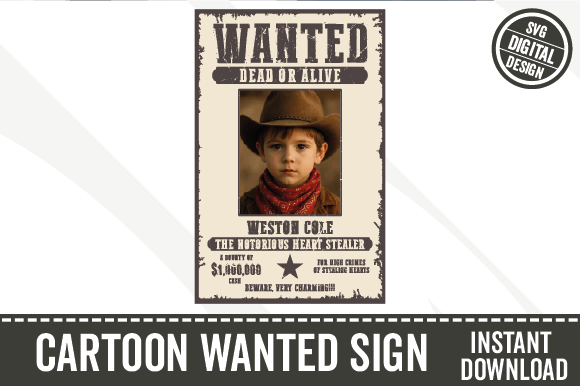 Download Cartoon Wanted Sign Poster Custom SVG - Sign Collection