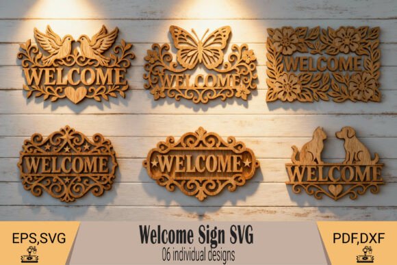 Download Welcome Sign Laser Cut SVG - Sign Collection