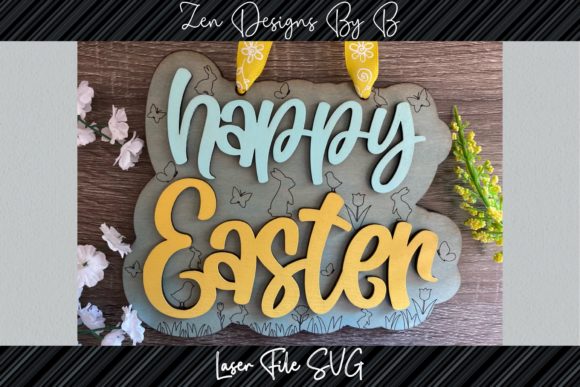 Download Happy Easter Sign Laser SVG - Sign Collection