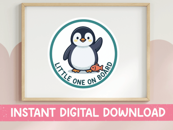 Download Little One on Board Baby Penguin Sign - Sign Collection
