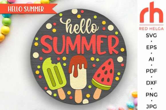 Download Hello Summer SVG, Popsicle Door Sign DXF - Sign Collection