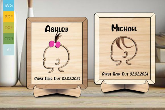 Download Baby First Hair Cut Frame Sign Laser SVG - Sign Collection