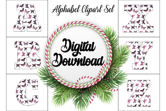 Download Butterfly Alphabet Clipart Design Set - Sign Collection