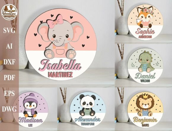 Download Baby Nursery Round Sign SVG Bundle - Sign Collection