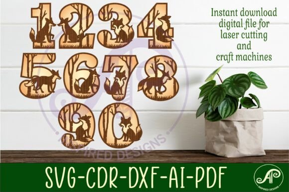 Download Woodland Fox Numbers Two Layer Wall Sign - Sign Collection