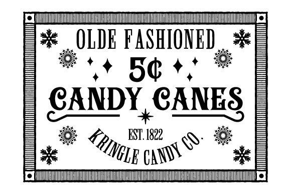 Download Christmas Candy Canes Vintage Sign SVG - Sign Collection