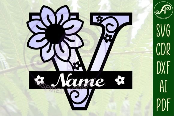Download Letter V Flower Layer Monogram SVG File - Svg file Collection