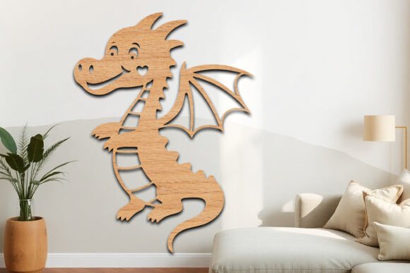 Download Laser Cut Cute Dragon Wall Art SVG Sign - Wall art svg Collection