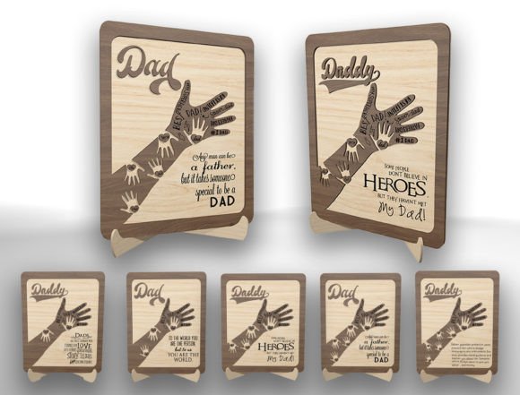 Download Father‘s Day Family Hands Sign Laser Svg - Sign Collection