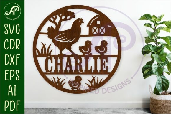 Download Chickens on the Farm Name Sign Laser Cut - Sign Collection