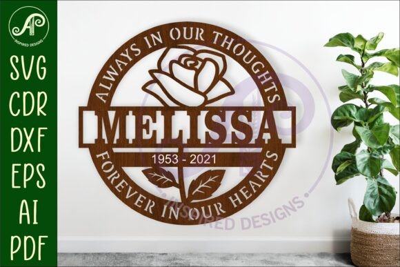 Download Memorial Rose Name Wall Art Sign, SVG - Sign Collection