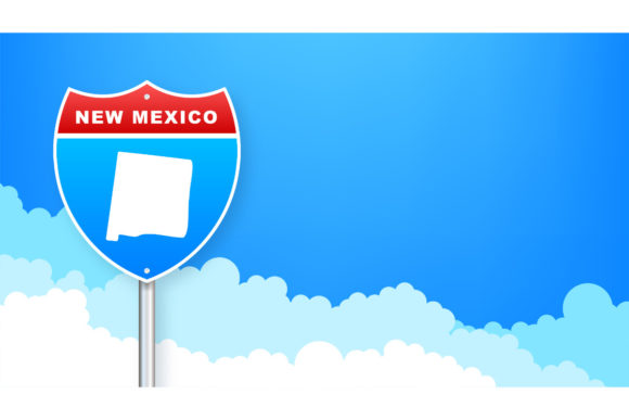 Download New Mexico Map on Road Sign. - Sign Collection