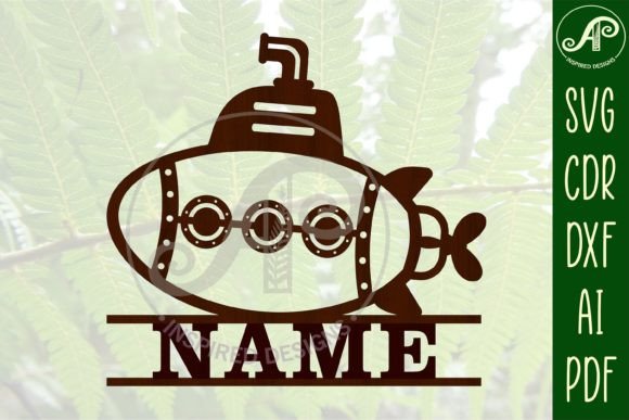 Download Submarine Name Sign SVG Cut File - Sign Collection