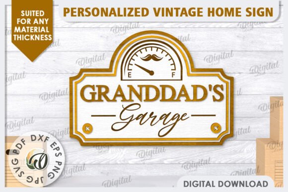 Download Sign Laser Cut. Granddad's Garage Sign - Sign Collection
