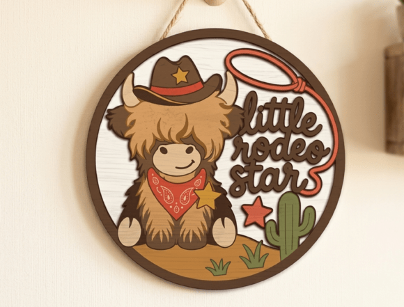Download Little Rodeo Star Highland Cow Sign File - Sign Collection