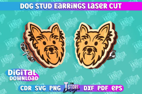 Download Dog Stud Earrings Laser Cut Templates - Premium Bundle