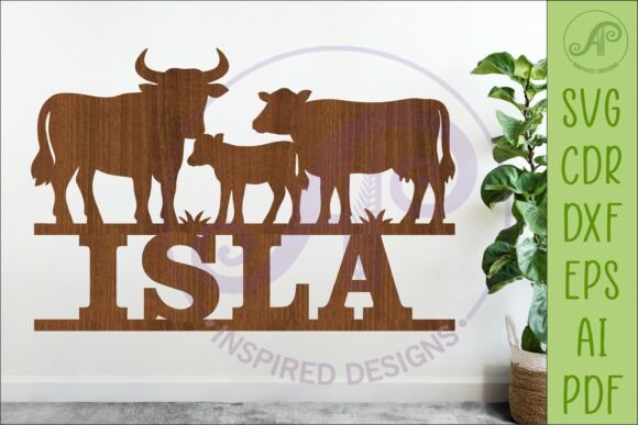 Download Cow Family Name Sign, Farm Lovers SVG - Premium Resources