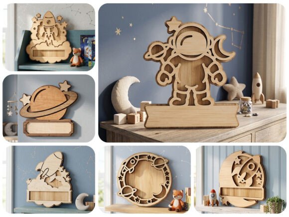 Download Space Nursery Name Sign Laser Cut Bundle - Sign Collection