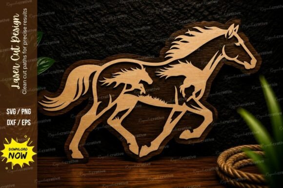 Download Wild Horse Outline Laser Cut Svg Design - Sign Collection
