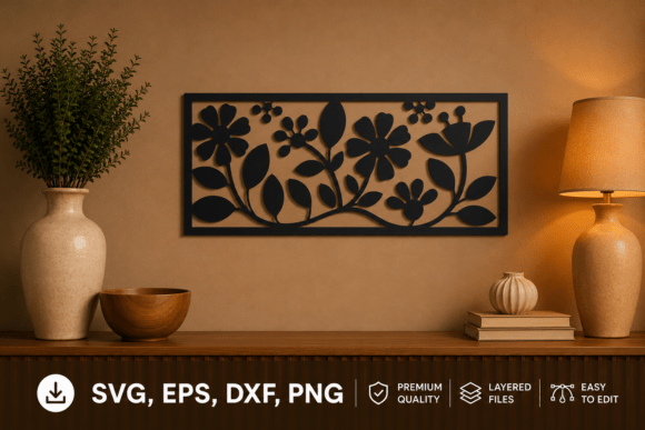 Download Laser Cut Floral Wall Panel SVG File - Svg file Collection