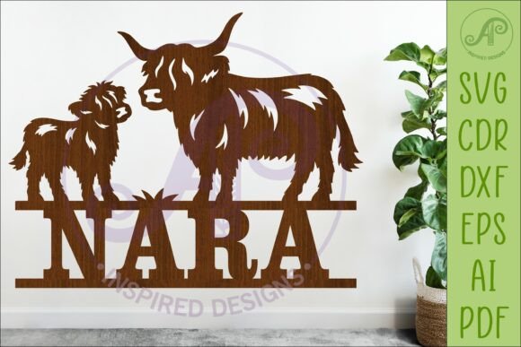 Download Highland Cow Family Name Sign SVG - Sign Collection