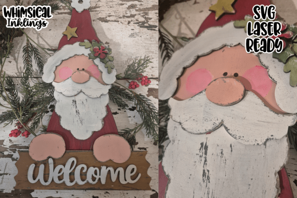 Download Prim Welcome Santa Sign Laser SVG - Sign Collection