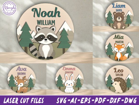 Download Personalized Woodland Nursery Name Sign - Sign Collection