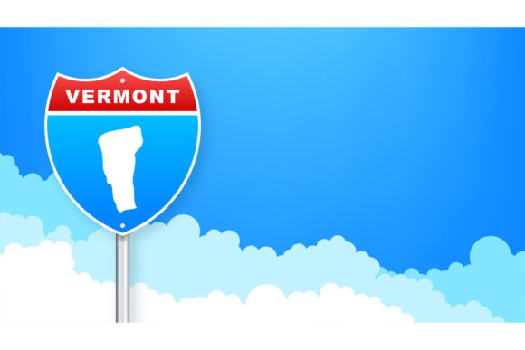 Download Vermont Map on Road Sign. - Sign Collection