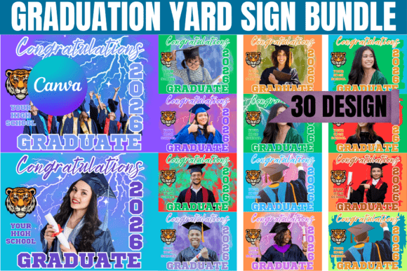Download Graduation Yard Sign Bundle Template - Sign Collection