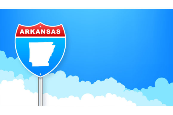 Download Arkansas Map on Road Sign. - Sign Collection
