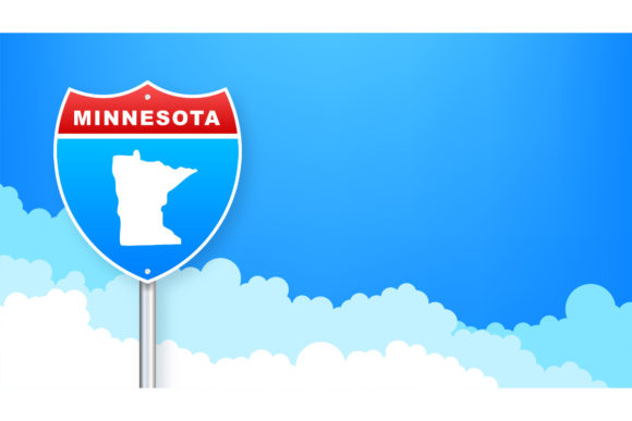 Download Minnesota Map on Road Sign. - Sign Collection
