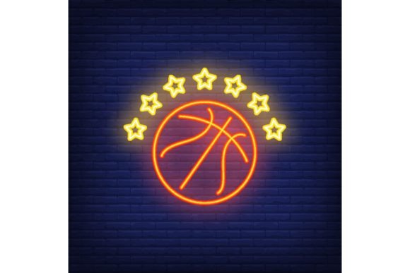 Download Basketball with Seven Stars Neon Sign. B - Sign Collection