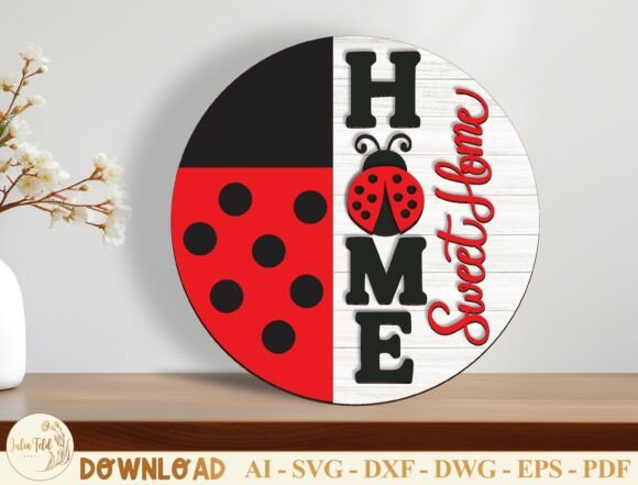 Download Home Sweet Home Round Door Sign SVG - Sign Collection