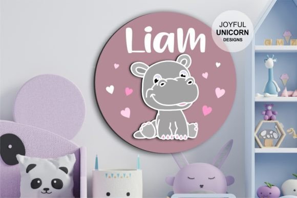 Download Hippo Nursery Sign SVG Cut File - Sign Collection