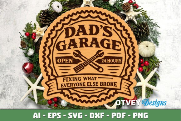 Download Wooden Dad's Garage Sign Lasercut - Sign Collection