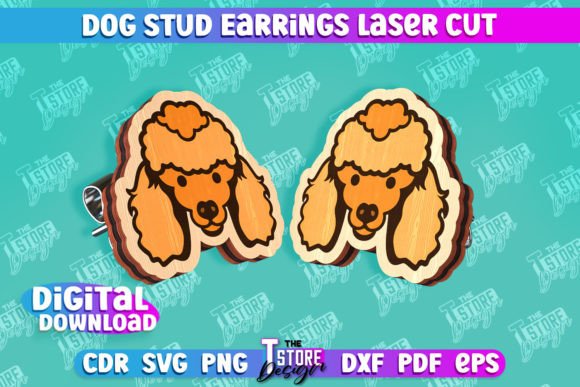 Download Dog Stud Earrings Laser Cut Templates - Premium Resources