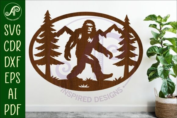Download Bigfoot Mountain Scene Oval Wall Sign - Sign Collection