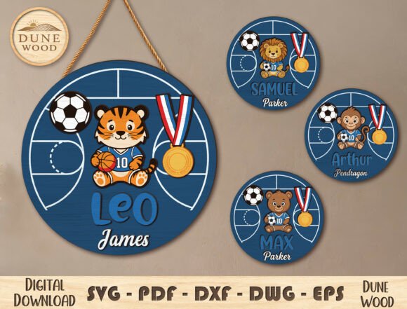 Download Kids Sports Name Sign SVG Laser Cut - Sign Collection