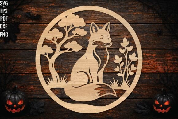 Download Fox Round Laser Cut SVG Woodland Sign - Sign Collection