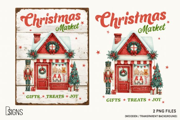Download Christmas Market Farmhouse Vintage Sign - Sign Collection