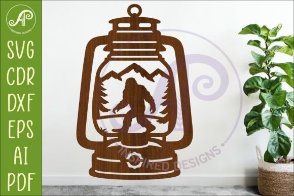 Download Camping Lantern Scene Bigfoot Wall Sign - Sign Collection
