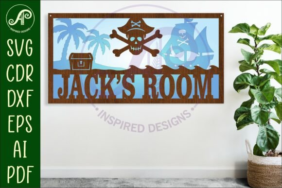 Download Pirate Scene Name Sign SVG 3 Layer Laser - Sign Collection