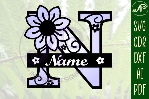 Download Letter N Flower Layer Monogram SVG File - Svg file Collection