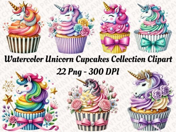 Download Unicorn Cupcakes Collection Clipart PNG - Premium Resources