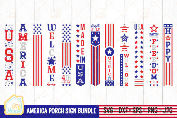 Download Patriotic Welcome Porch Sign SVG Bundle - Sign Collection