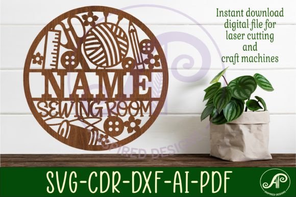Download Sewing Room Name Sign Svg Laser Cut - Sign Collection