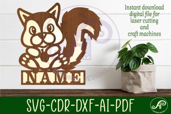 Download Squirrel Name Sign Svg Laser Cut File - Sign Collection