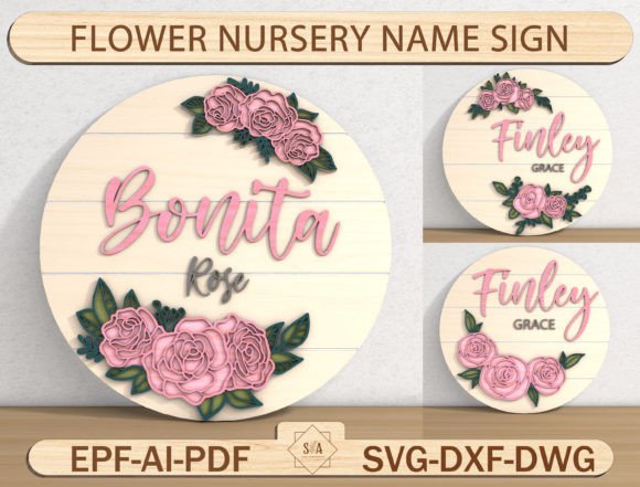 Download Flower Nursery Name Sign Bundle - Sign Collection
