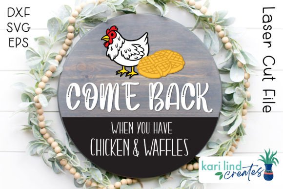 Download Chicken and Waffles Door Sign Laser SVG - Sign Collection